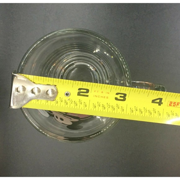 Vintage Mickey Mouse Tall Glass Mug Cup with Handle Marked Disney - Picture 12 of 12